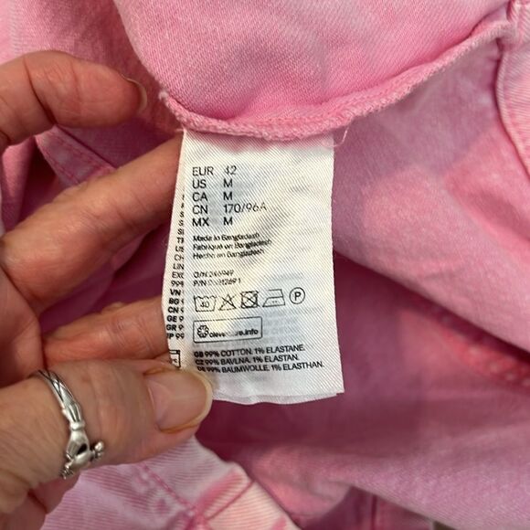 Divided size M zip back spaghetti strap pink denim dress - Picture 9 of 11